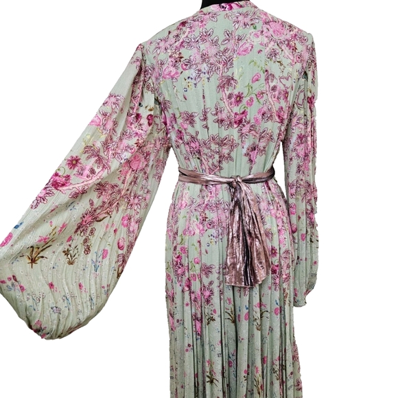 Hemant and Nandita Adira Floral Pink and White Maxi Dress-Size Large - Picture 12 of 17